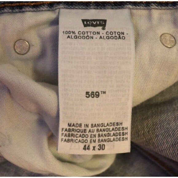 Levis Mens Jeans 569 Loose Fit Straight Leg Blue Denim Pants 44x30 (Fits 46x25) - Picture 8 of 8